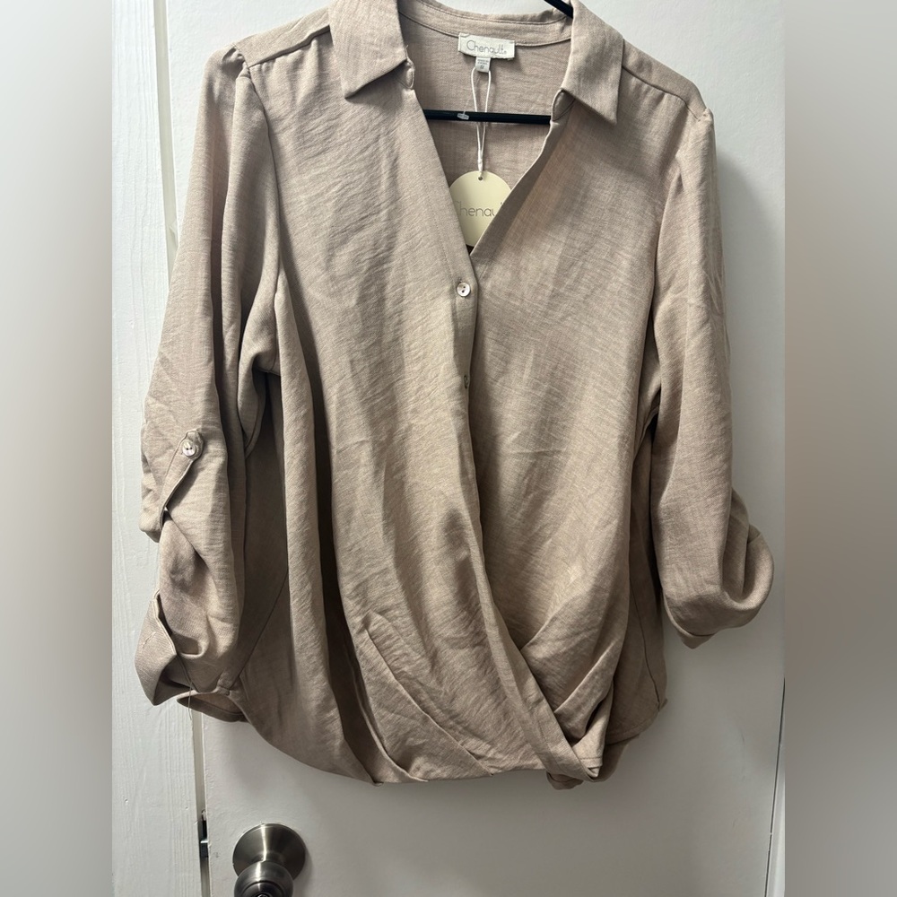 Women's Tan Wrap Top